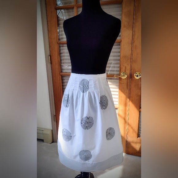 EUC Talbots Fully Lined 100% Cotton Skirt, Fit n Flare, Black & White, Size 10 - Picture 6 of 12
